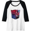 imageTransformers EarthSpark Optimus Prime Logo Fill Raglan Baseball TeeBlackWhite
