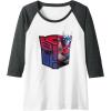 imageTransformers EarthSpark Optimus Prime Logo Fill Raglan Baseball TeeDark Heather GreyWhite