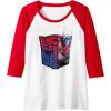 imageTransformers EarthSpark Optimus Prime Logo Fill Raglan Baseball TeeRedWhite