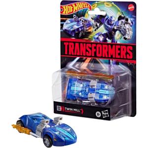 imageTransformers Collaborative Hot Wheels x Twin Mill Deluxe Class 5Inch Robot Action Figure Converts to Racecar Car Toys for Ages 8