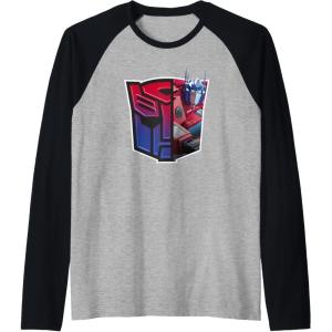 imageTransformers EarthSpark Optimus Prime Logo Fill Raglan Baseball TeeBlackAthletic Heather