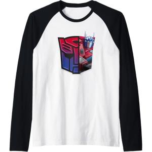 imageTransformers EarthSpark Optimus Prime Logo Fill Raglan Baseball TeeBlackWhite