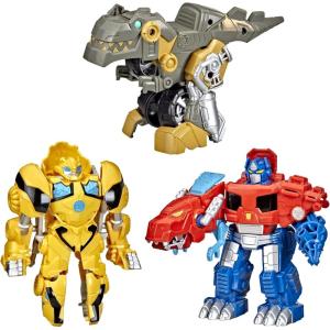 imageTransformers Playskool Primal TeamUp 3Pack with Optimus PrimeBumblebee and Grimlock Converting Dinosaur Figures 45Inch Toys Ages 3 and Up Amazon ExclusiveToysTransformers