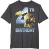 imageTransformers Bumblebee 4th Birthday TShirtDark Heather Grey