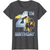 imageTransformers Bumblebee 4th Birthday TShirtDark Heather Grey