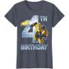 imageTransformers Bumblebee 4th Birthday TShirtHeather Blue