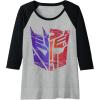 imageTransformers Decepticon Autobot Distressed Split Logo Raglan Baseball TeeBlackAthletic Heather