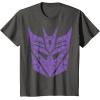 imageTransformers Decepticons Purple Icon Filled Logo TShirtAsphalt Grey
