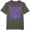 imageTransformers Decepticons Purple Icon Filled Logo TShirtAsphalt Grey