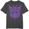 imageTransformers Decepticons Purple Icon Filled Logo TShirtDark Heather Grey