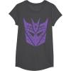 imageTransformers Decepticons Purple Icon Filled Logo TShirtDark Heather Grey