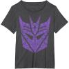 imageTransformers Decepticons Purple Icon Filled Logo TShirtDark Heather Grey