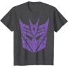 imageTransformers Decepticons Purple Icon Filled Logo TShirtDark Heather Grey