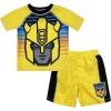 imageDreamwave Transformers Bumblebee Raglan Costume Swim Rash Guard Swim Trunks Set Yellow