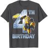 imageTransformers Bumblebee 4th Birthday TShirtDark Heather Grey