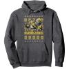 imageTransformers Christmas Bumblebee Ugly Sweater Pullover HoodieDark Heather Grey