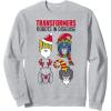 imageTransformers Christmas Group Shot Dress Up Disguise SweatshirtHeather Grey