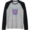 imageTransformers Christmas Retro Decepticon Ugly Sweater Style Raglan Baseball TeeBlackAthletic Heather