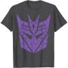 imageTransformers Decepticons Purple Icon Filled Logo TShirtDark Heather Grey
