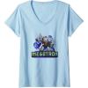 imageTransformers EarthSpark Megatron Color Pop Badge VNeck TShirtBaby Blue