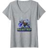 imageTransformers EarthSpark Megatron Color Pop Badge VNeck TShirtHeather Grey