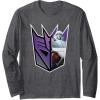 imageTransformers EarthSpark Megatron Logo Fill Long Sleeve TShirtDark Heather Grey