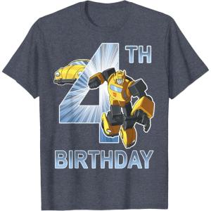 imageTransformers Bumblebee 4th Birthday TShirtHeather Blue