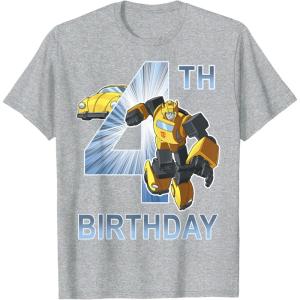 imageTransformers Bumblebee 4th Birthday TShirtHeather Grey