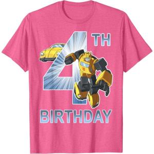 imageTransformers Bumblebee 4th Birthday TShirtPink Heather