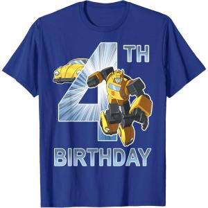 imageTransformers Bumblebee 4th Birthday TShirtRoyal Blue