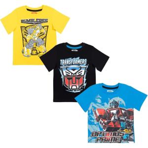 imageTransformers Bumblebee Optimus Prime 3 Pack TShirts Toddler to Big KidYellowBlueBlack