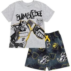 imageTransformers Bumblebee Optimus Prime Graphic TShirt ampamp Mesh Shorts Outfit Set Toddler to Big KidGray
