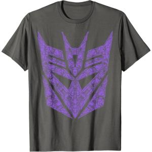 imageTransformers Decepticons Purple Icon Filled Logo TShirtAsphalt Grey