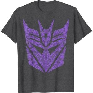 imageTransformers Decepticons Purple Icon Filled Logo TShirtDark Heather Grey