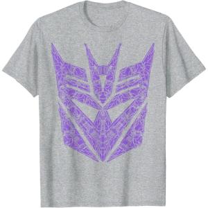 imageTransformers Decepticons Purple Icon Filled Logo TShirtHeather Grey