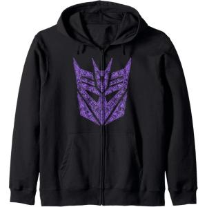 imageTransformers Decepticons Purple Icon Filled Logo Zip HoodieBlack