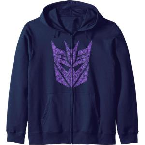 imageTransformers Decepticons Purple Icon Filled Logo Zip HoodieNavy Blue