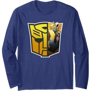 imageTransformers EarthSpark Bumblebee Logo Fill Long Sleeve TShirtNavy Blue