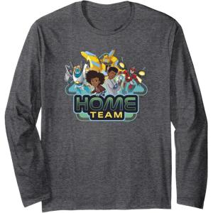 imageTransformers EarthSpark Heroes Home Team Long Sleeve TShirtDark Heather Grey