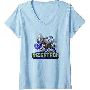imageTransformers EarthSpark Megatron Color Pop Badge VNeck TShirtBaby Blue