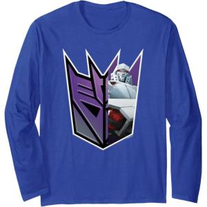 imageTransformers EarthSpark Megatron Logo Fill Long Sleeve TShirtRoyal Blue