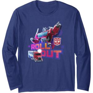 imageTransformers EarthSpark Optimus Prime Leader Pose Long Sleeve TShirtNavy Blue