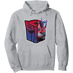 imageTransformers EarthSpark Optimus Prime Logo Fill Pullover HoodieHeather Grey