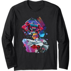 imageTransformers EarthSpark Optimus Prime VS Megatron Long Sleeve TShirtBlack