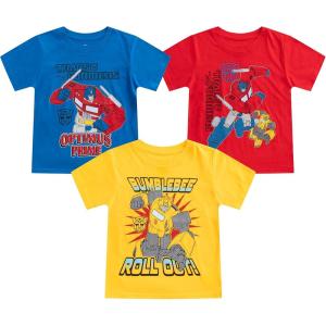 imageTransformers One Hasbro Boys 3 Pack Short Sleeve TShirts for Little KidsBlue