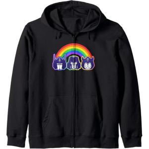 imageTransformers Pride Rainbow Faces Zip HoodieBlack