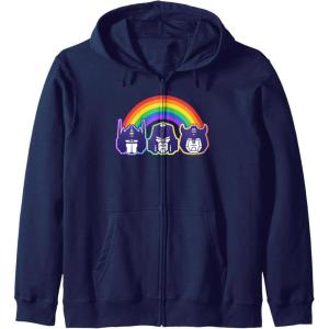 imageTransformers Pride Rainbow Faces Zip HoodieNavy Blue