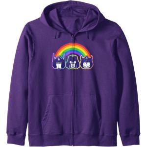 imageTransformers Pride Rainbow Faces Zip HoodiePurple