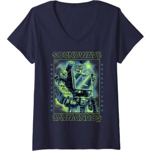 imageTransformers War For Cybertron Soundwave Portrait VNeck TShirtNavy Blue