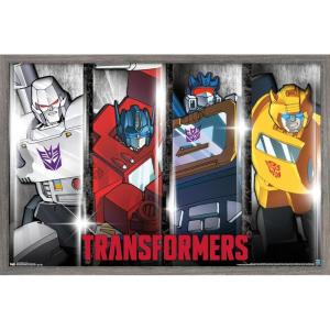 imageTrends International Hasbro Transformers  Classic Wall Poster 22375quot x 34quot Premium Poster ampamp Mount BundleBarnwood Framed Version